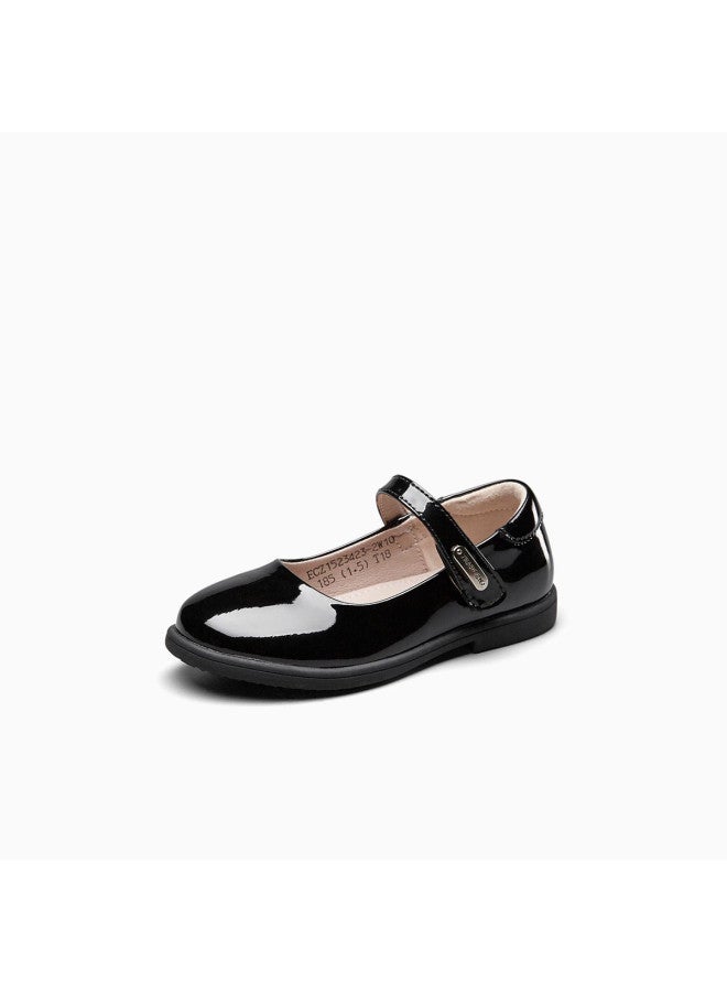 YEARCON Back-to-school Season Children's Black Mary Jane Shoes, Girls' Shiny Simple Princess Shoes, Versatile Campus Performance Shoes - Image 2