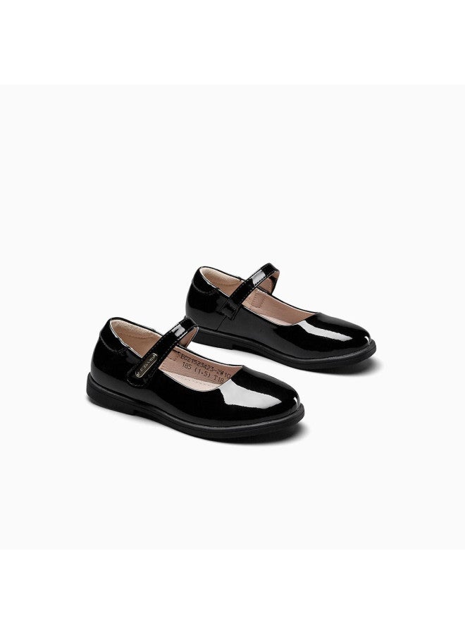 YEARCON Back-to-school Season Children's Black Mary Jane Shoes, Girls' Shiny Simple Princess Shoes, Versatile Campus Performance Shoes - Image 3