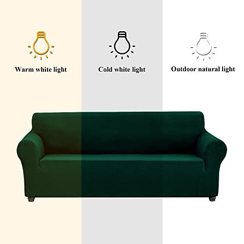 Joccun Stretch Loveseat Couch Cover Slipcover, 1-Piece Sofa Cover for 2 Cushion Couch Spandex Jacquard Washable Furniture Protector Cover for Living Room,Kids,Pets（Loveseat,Hunter） - Image 3