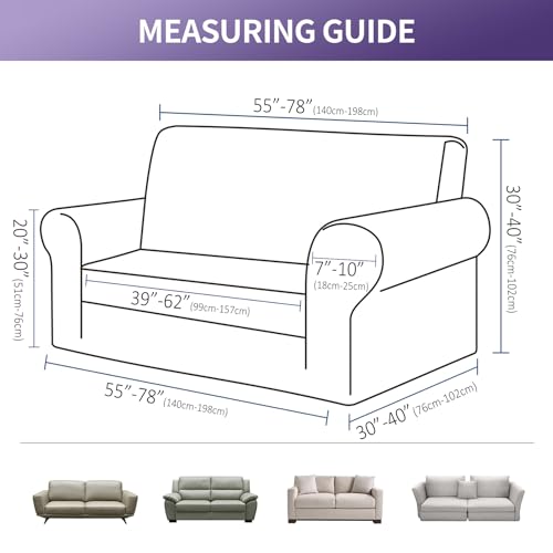 Joccun Stretch Loveseat Couch Cover Slipcover, 1-Piece Sofa Cover for 2 Cushion Couch Spandex Jacquard Washable Furniture Protector Cover for Living Room,Kids,Pets（Loveseat,Hunter） - Image 2