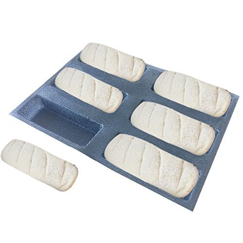 BLUE DROP Bluedrop Silicone Bread Forms Square Shape Bread Molds Non Stick Bakery Trays Silicone Coated Fiber Glass 6 Caves Rectangle Moulds - Image 2
