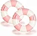 Yuokwer 30 inch Pink Inflatable Pool Floats for Adults 2 Pack Striped Floaties Pool Tubes Swim Rings with Handles Inflatable Pool Float for Swimming Pool Party Lake Beach Adults Pink 90 - Image 3