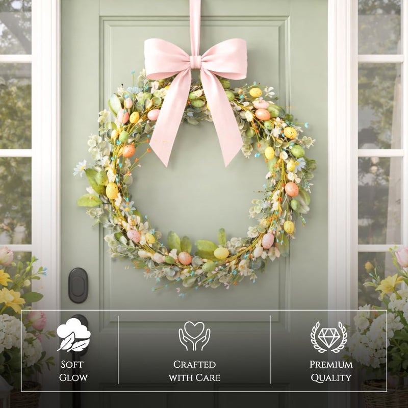 vaanshie Easter Garland Decorations â€“ 5.7 ft Artificial Bunny & Egg Spring Garland for Front Door, Mantel, Porch, Windows, Party & Home DÃ©cor, Pastel Holiday Decoration - Image 3