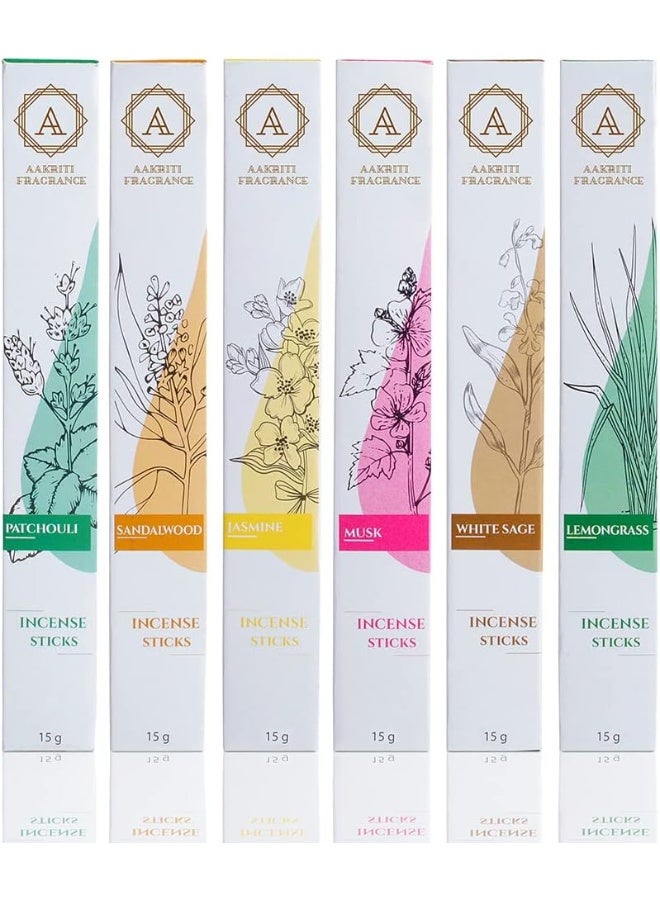 Aakriti Gallery مجموعة أعواد البخور العضوية المتنوعة 15 جرام (مجموعة 2) - Image 1