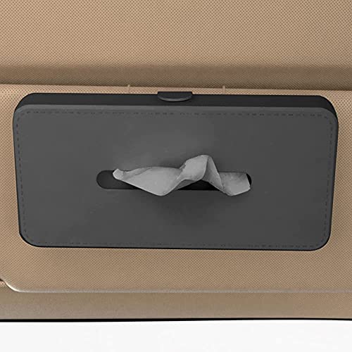 GFX Car Tissue Box Holder Universal Fit on Car Sun Shade Mountable Back Seat 1Pcs Black - Image 5