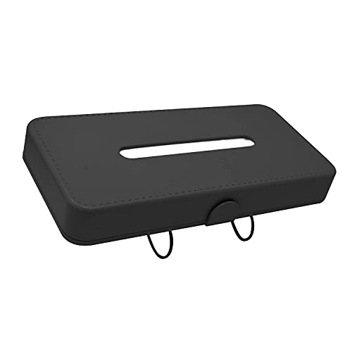 GFX Car Tissue Box Holder Universal Fit on Car Sun Shade Mountable Back Seat 1Pcs Black - Image 3