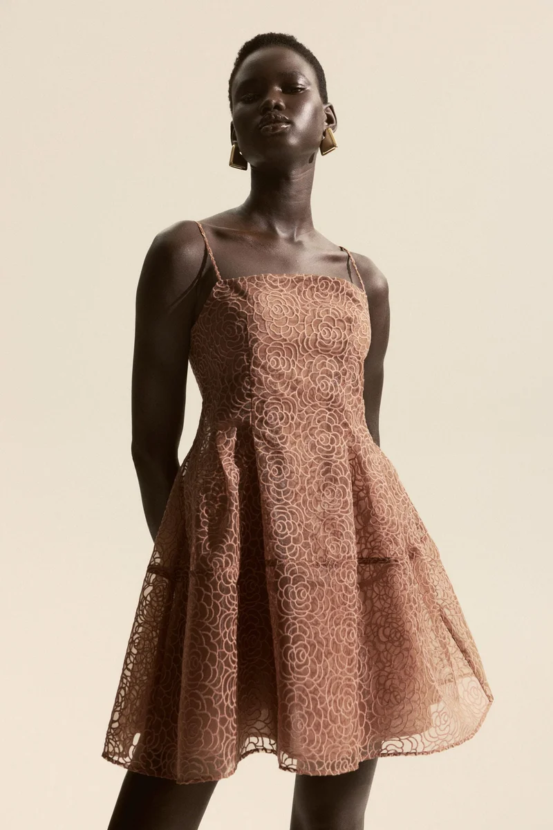 H&M Embroidered strappy dress