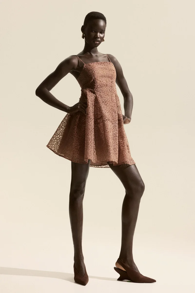 H&M Embroidered strappy dress