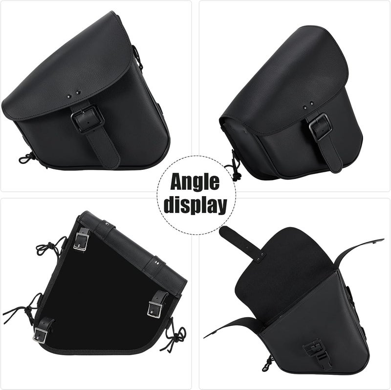 GARGOYLE BELLS Motorcycle Swing Arm Bag Solo Saddle Bags For Sportster Softail PVC Waterproof Motorcycle Luggage Bags for Motorcycle or Bike Right Side BlackSingle Buckle - Image 5