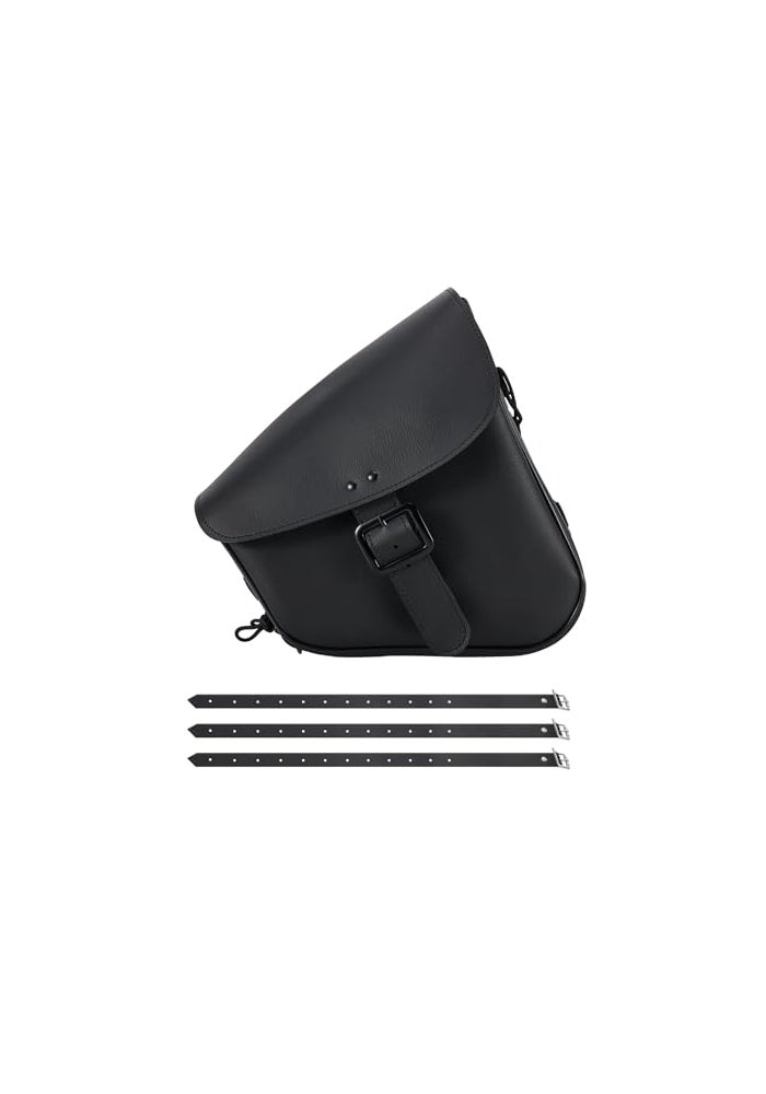 GARGOYLE BELLS Motorcycle Swing Arm Bag Solo Saddle Bags For Sportster Softail PVC Waterproof Motorcycle Luggage Bags for Motorcycle or Bike Right Side BlackSingle Buckle - Image 1