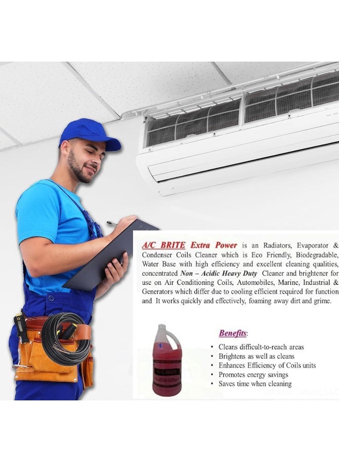 Biella Biella AC Brite 1 Gallon Condenser Coil Cleaner Red | Cleans, Brightens, and Enhances Efficiency of Coils | Promotes Energy Savings & Saves Cleaning Time  - Image 2
