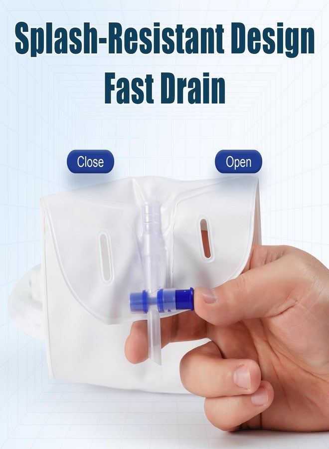 Atsuhut 10 Pack Urinary Drainage Bag 1000ml/cc Catheter Leg Bag, Anti-Reflux Valve, Easy Flip Drain, Elastic Adjustable Cloth Straps, Individual Package - Image 5