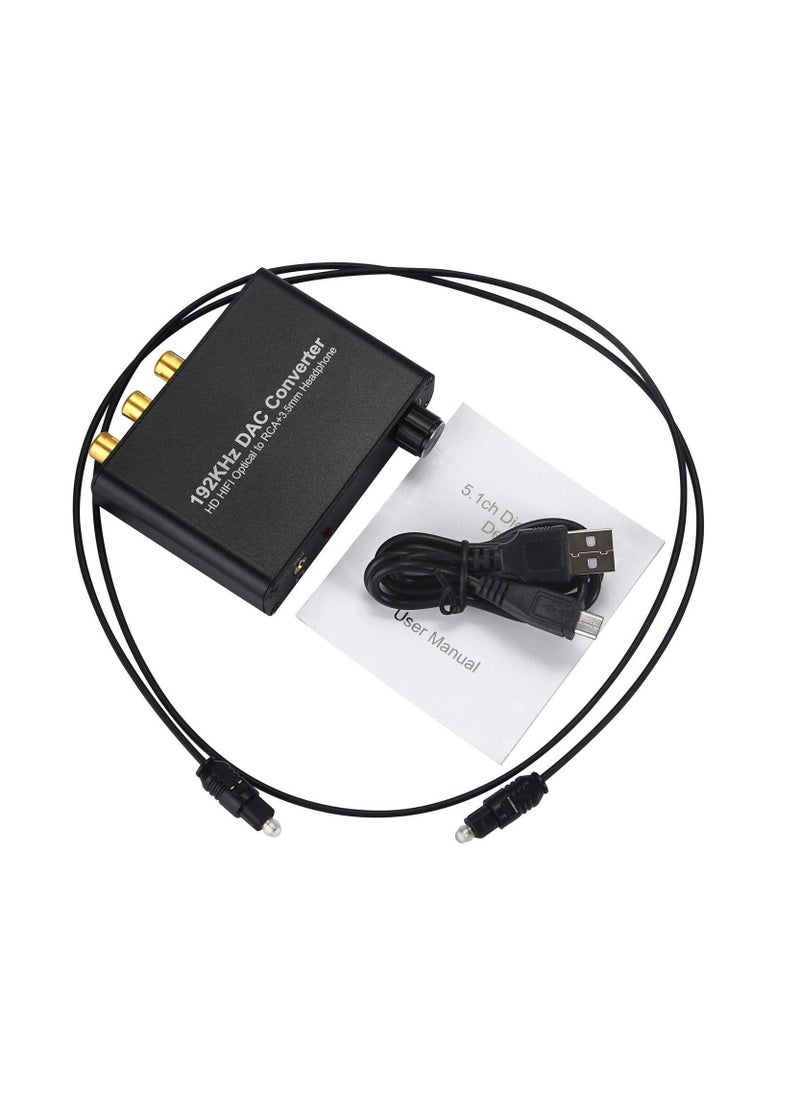 Generic - Digital Audio Decoder DAC CH Support DTS Dolby Digital to Analog Converter Optical Coaxial to RCA Jack Audio - Image 1