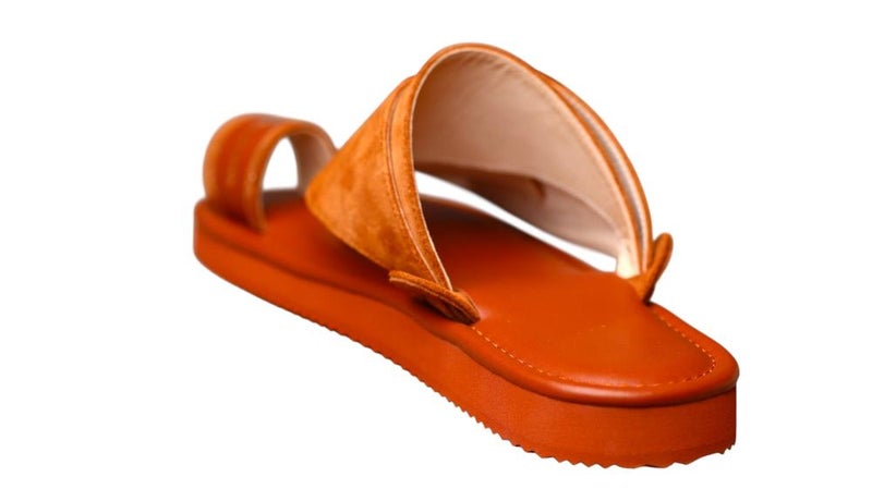 Embroidered Italian Natural Leather Arabic Sandal For Men, Handmade Men's Traditional Sandals With Comfortable Sole, Elegant Embroidered Detailing Casual Arabic Sandals For Everyday Wear. - Image 3