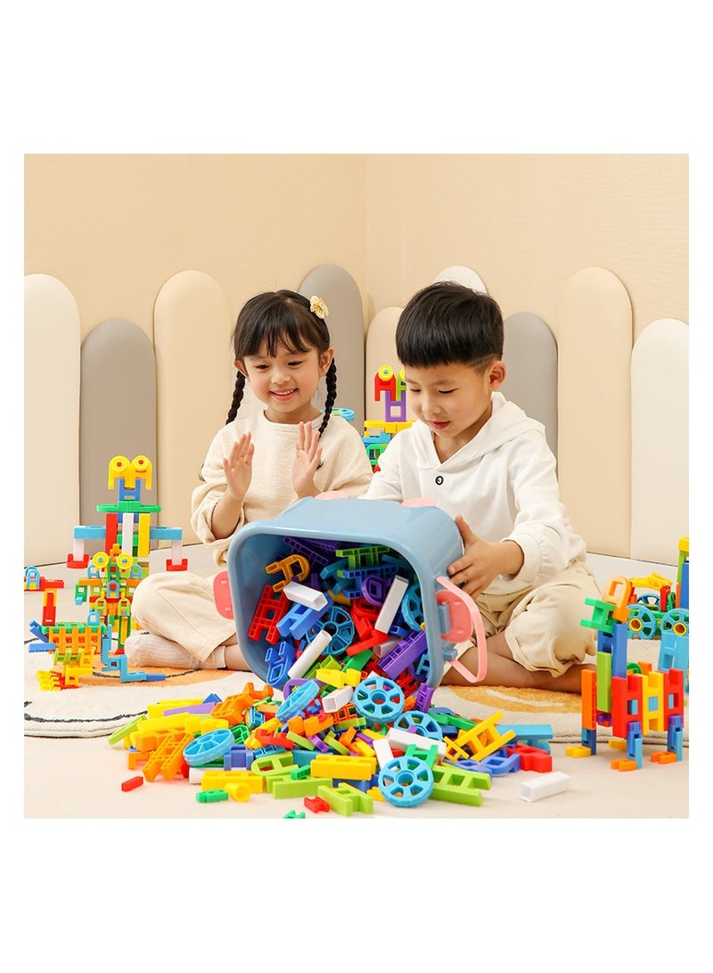 92 pieces of large building blocks, children's plastic bucket DIY toys, large block assembly, large particles  - Image 1