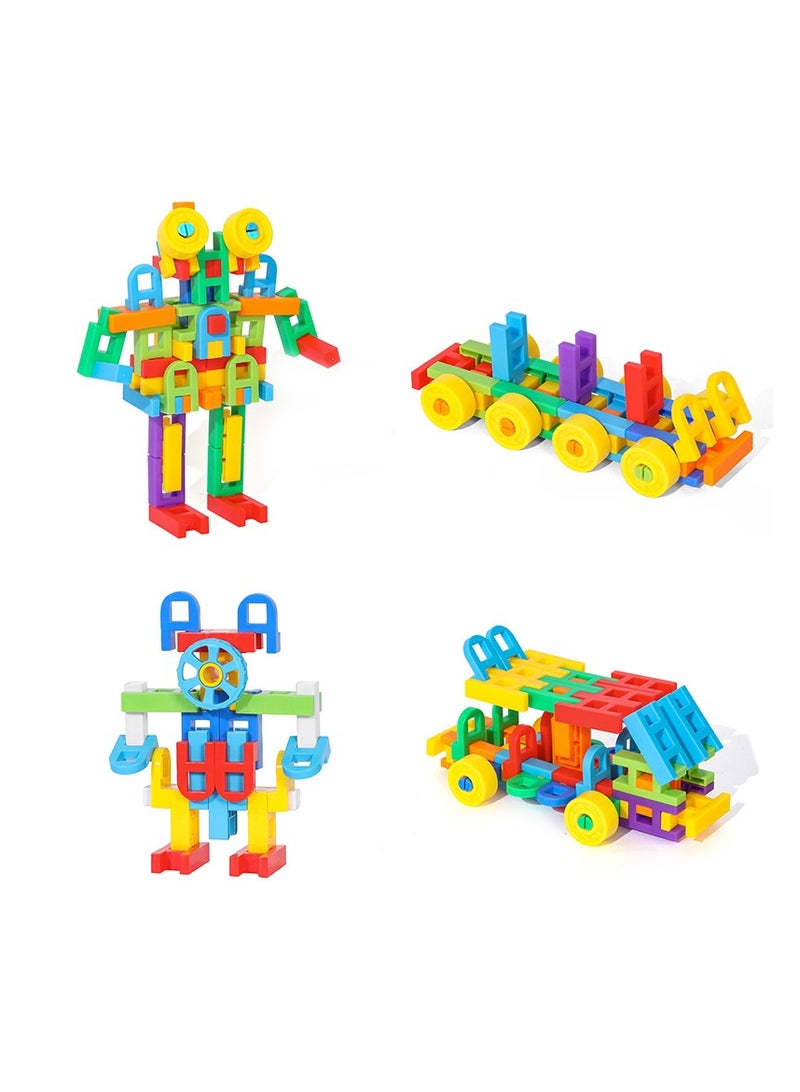 92 pieces of large building blocks, children's plastic bucket DIY toys, large block assembly, large particles  - Image 3