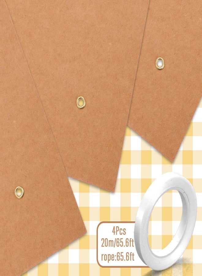 Whaline 4Pcs Large Blank Kraft Paint Paper Banners 47.2 x 23.6 Inch DIY Blank Banner with Hanging Rope for Display Wall Signs Business Birthday St Patrick Wedding Party Supplies - Image 3