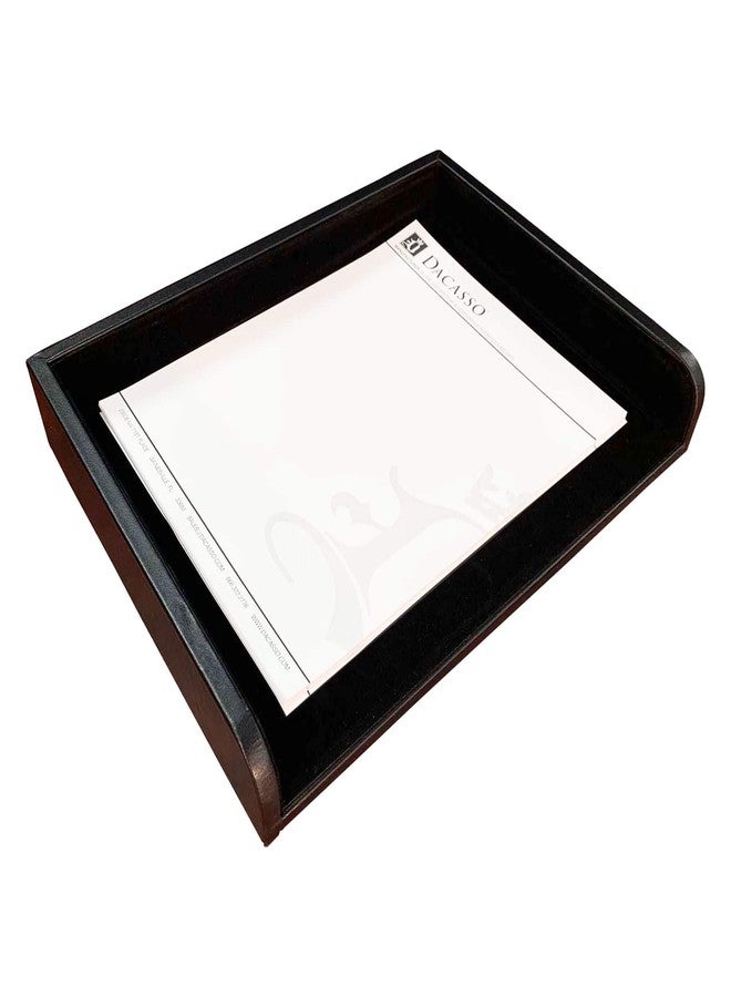 Dacasso Black Leather Side Load Letter Tray - Image 1