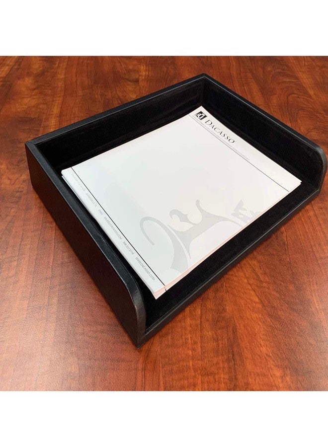Dacasso Black Leather Side Load Letter Tray - Image 3