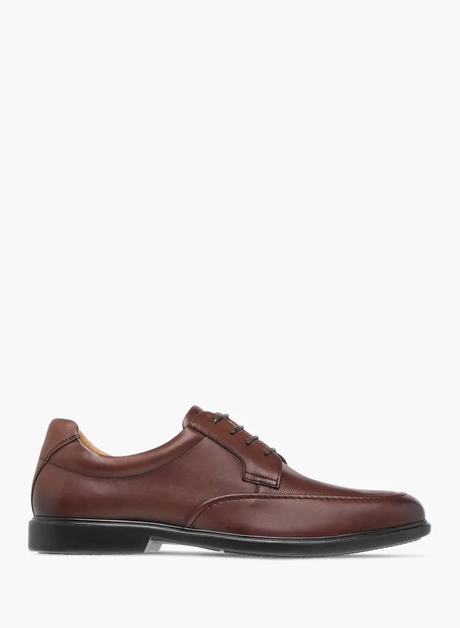 DUCHINI Mens Textured Lace-Up Derby Shoes