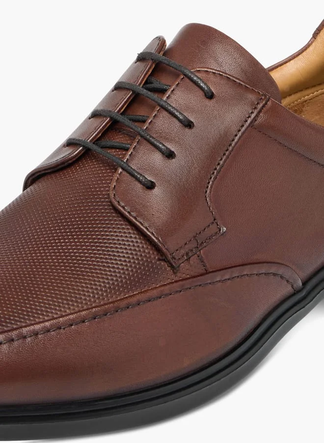 DUCHINI Mens Textured Lace-Up Derby Shoes
