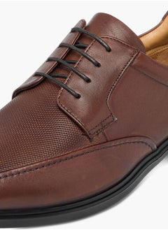 DUCHINI Mens Textured Lace-Up Derby Shoes  - Image 4