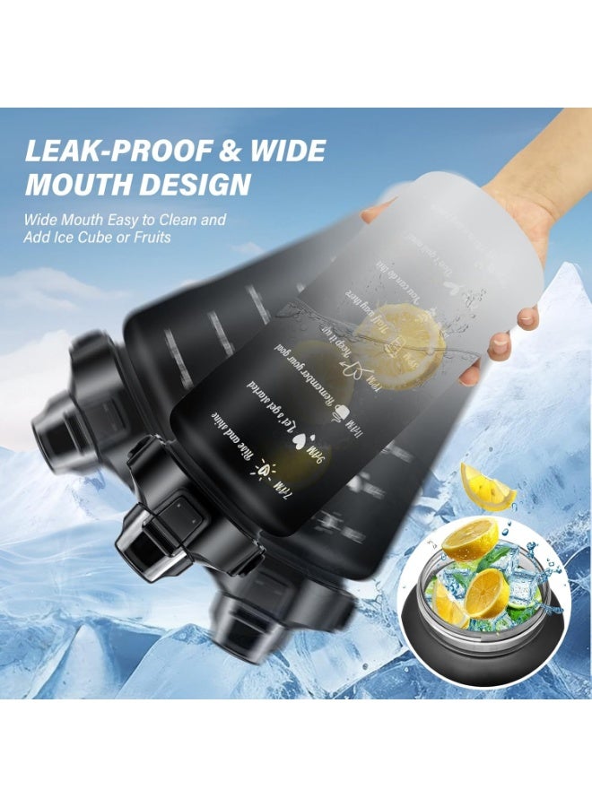 ROEIEIS Water Bottle 2L Motivational Water Bottles with Times to Drink, Half Gallon Water Jug with Handle & Removable Straw, BPA Free and Leakproof for Outdoor Sports and Fitness - Image 3