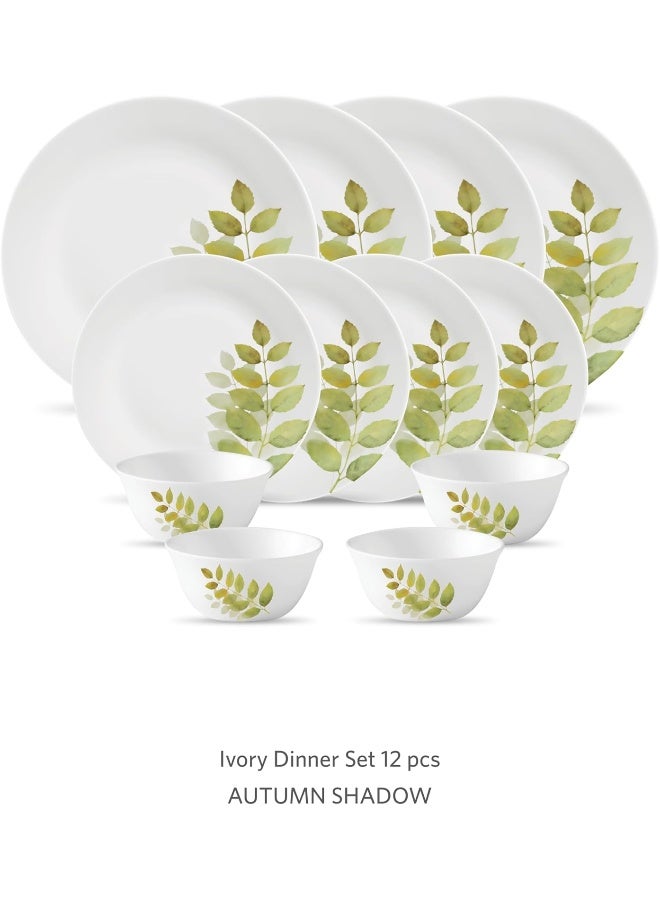 La Opala Diva Ivory Dinner Set 12 Pcs Autumn Shadow - Image 2
