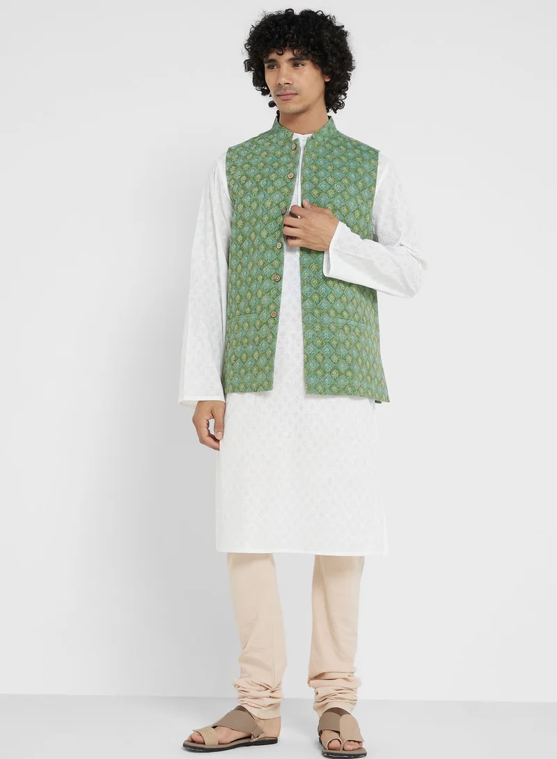 Fabindia Printed Nehru Jacket