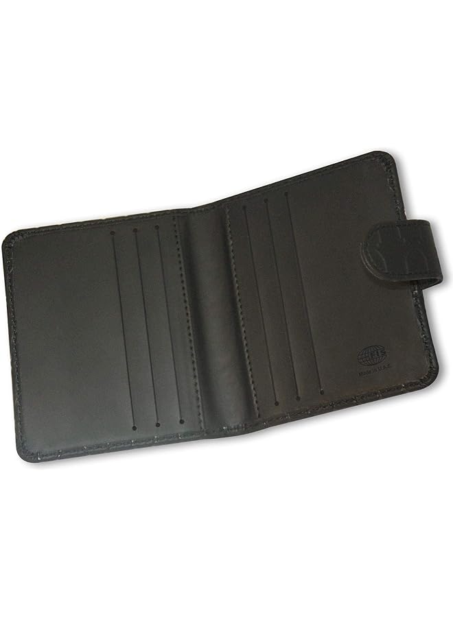 إف اي أس  Fsncex16Bkd1 حاملة بطاقات تنفيذية مع غطاء مبطن من البولي يوريثان الإيطالي مقاس 88 مم × 108 مم، أسود - Image 1