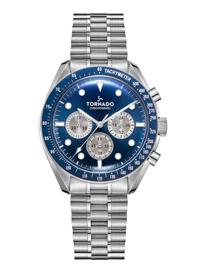 تورنيدو Men's Stainless Steel Chronograph Watch T22103-SBSN - 42 mm