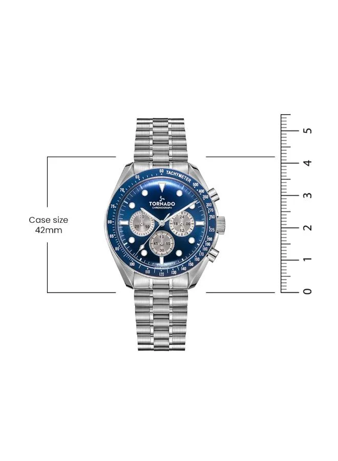 TORNADO Men's Stainless Steel Chronograph Watch T22103-SBSN - 42 mm