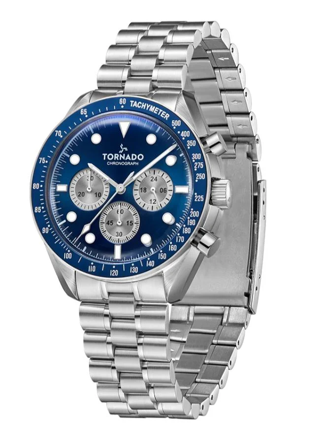 تورنيدو Men's Stainless Steel Chronograph Watch T22103-SBSN - 42 mm