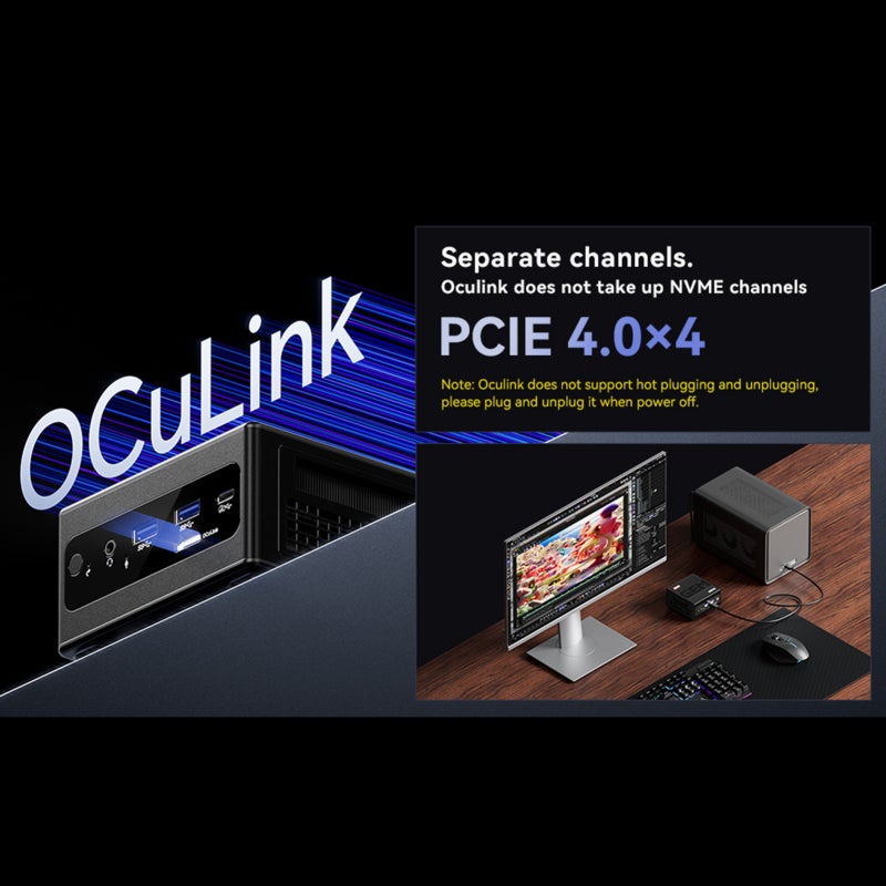 كمبيوتر ألعاب صغير: ذاكرة LPDDR5 سعة 32 جيجا بايت وسرعة 6400 ميجاهرتز وذاكرة NVME سعة 1 تيرا بايت - كمبيوتر صغير عالي الأداء مع معالج AMD Ryzen7 6800H للألعاب المنزلية، والمهام المتعددة، وتدفق الوسائط - Image 4