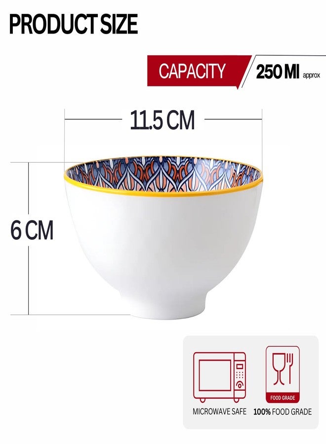 ProKitchen.Homes Prokitchen Aesthetic Ceramic Mandala Snack Bowls Set of 2 (250 ml Each) | Multicolour Serving BPA & Lead-Free, Microwave & Dishwasher Safe Bowls for Serving Noodles, Ramen, Soups or Curries - Image 2