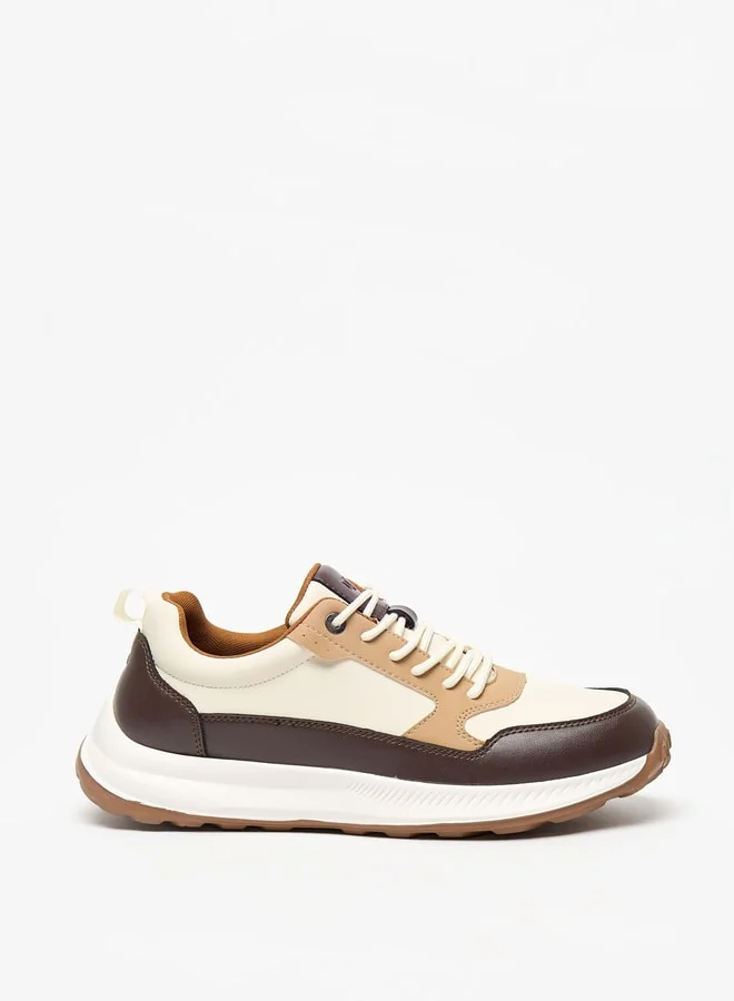 DUCHINI Men's Solid Sneakers with Lace-Up Closure