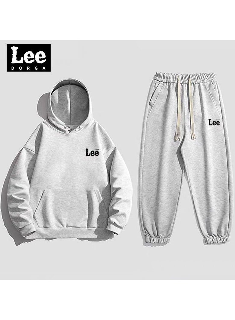 LEE Leisure Sports Suit Cardigan Hooded Sweatshirt Sweatpants Two-piece Set  - Image 1