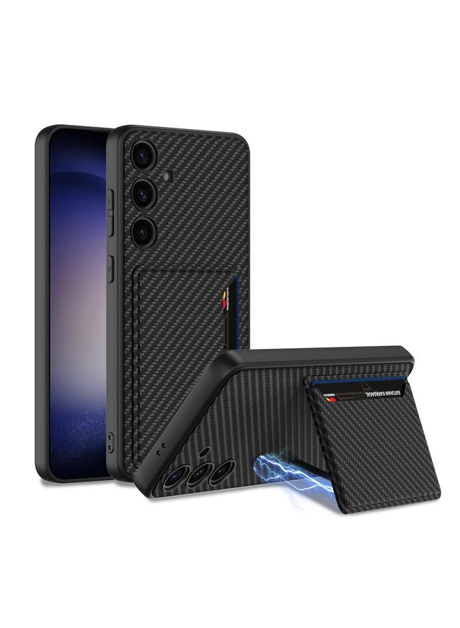 The Bros Case For Samsung Galaxy S24+ 5G Ultra-thin Leather Card Slots Phone Case With Magnetic Holder