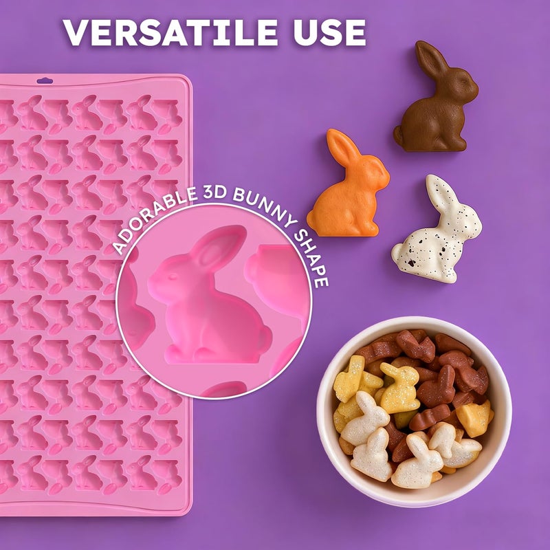 Ahorasky Gummy Candy Molds - 100-Cavity Silicone Bunny Mold, Easter Silicone Molds, Non-stick and Bpa Free for Candy Chocolate Gummies Baking - Image 3