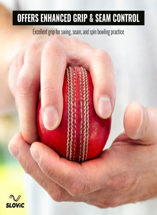 SLOVIC Leather Ball for Cricket [Pack of 1] | Water Resistant Cricket Ball Leather | 4-Piece Construction | Swing & Seam Optimized | Ideal for Practice Session & Tournament Games | Red - Image 5