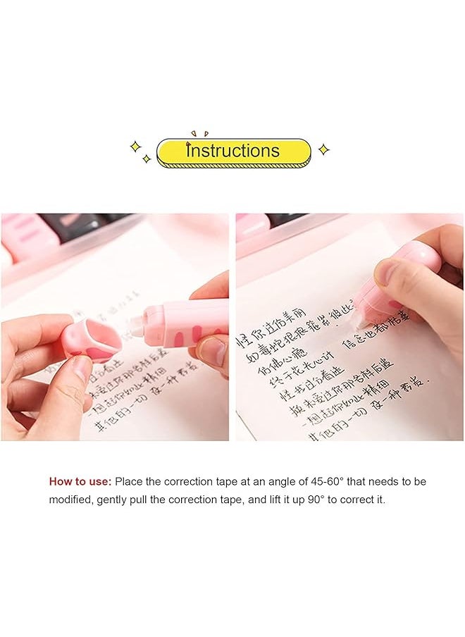 erorex - Correction Tape 6 Pack Milk Cat Claw Cartoon Correction Tape Girl Net Red Correction Tape Mini Correction Tape For Kids Students Writing Office School Supplies - Image 1