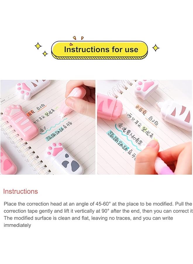 erorex - Correction Tape 6 Pack Milk Cat Claw Cartoon Correction Tape Girl Net Red Correction Tape Mini Correction Tape For Kids Students Writing Office School Supplies - Image 1