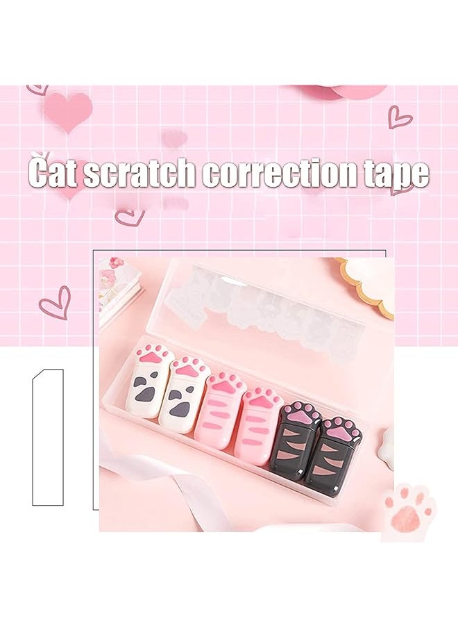 erorex - Correction Tape 6 Pack Milk Cat Claw Cartoon Correction Tape Girl Net Red Correction Tape Mini Correction Tape For Kids Students Writing Office School Supplies - Image 1