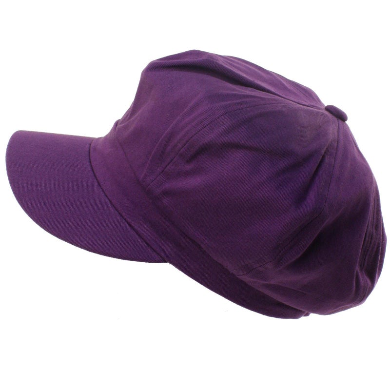 SK Hat shop Summer 100% Cotton Plain Blank 8 Panel Newsboy Gatsby Apple Cabbie Cap Hat Purple - Image 5