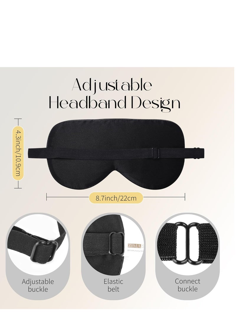 ZIMASILK ZIMASILK 100% Natural Silk Sleep Mask Blindfold,Adjustable Super-Smooth Soft Eye Mask for Sleep with Bag(Eyelashes) - Image 4