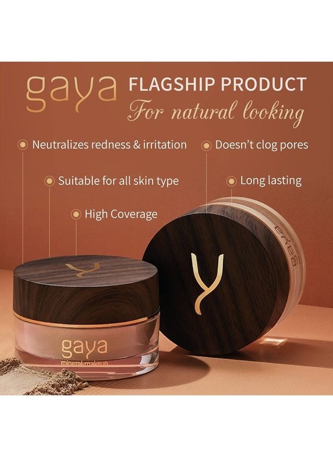 Gaya Cosmetics Vegan Mineral Powder Foundation Light to Full Coverage, Natural Foundation for Natural-Looking, Mica Mineral Foundation, Cruelty Free, No Chemicals by Gaya Cosmetics (MF4)  - Image 2