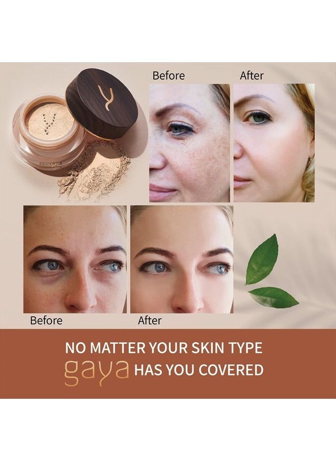 Gaya Cosmetics Vegan Mineral Powder Foundation Light to Full Coverage, Natural Foundation for Natural-Looking, Mica Mineral Foundation, Cruelty Free, No Chemicals by Gaya Cosmetics (MF4)  - Image 5