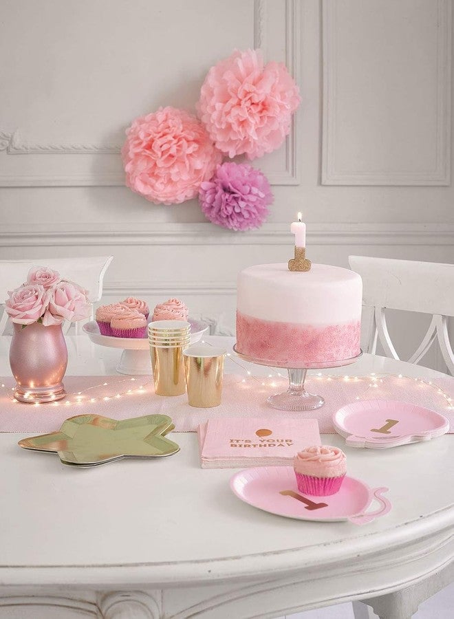 Talking Tables Pink Number 0 Birthday Candle with Gold Glitter Premium Quality Cake Topper Decoration For Kids, Adults, Party, Anniversary, Milestone Age, Height 8cm, 3" - Image 5