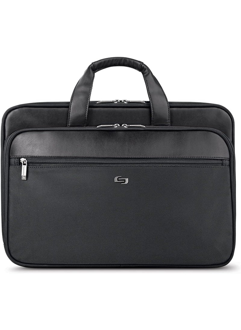 Solo Solo New York Briefcase  Laptop Carrying Bag for Women  Men Brief for Travel  Work File Compartment Retractable Shoulder Strap Fits 16 Computer  Paramount Black  - Image 1