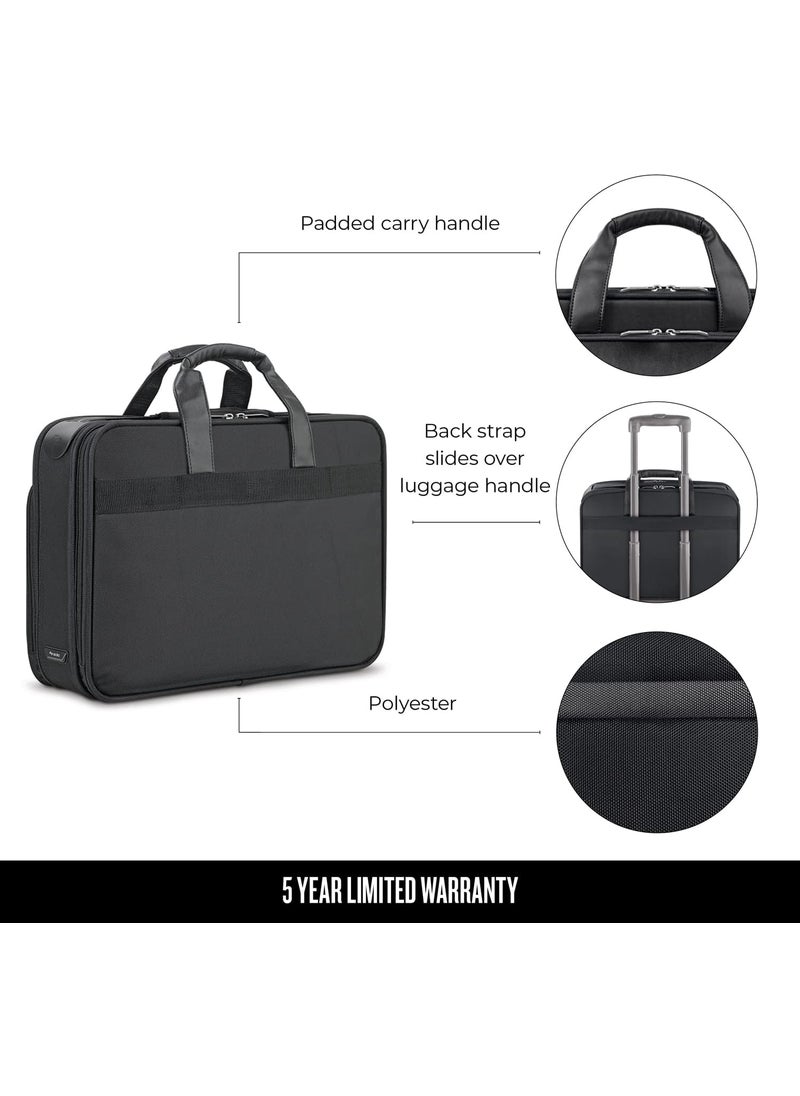 Solo Solo New York Briefcase  Laptop Carrying Bag for Women  Men Brief for Travel  Work File Compartment Retractable Shoulder Strap Fits 16 Computer  Paramount Black  - Image 4